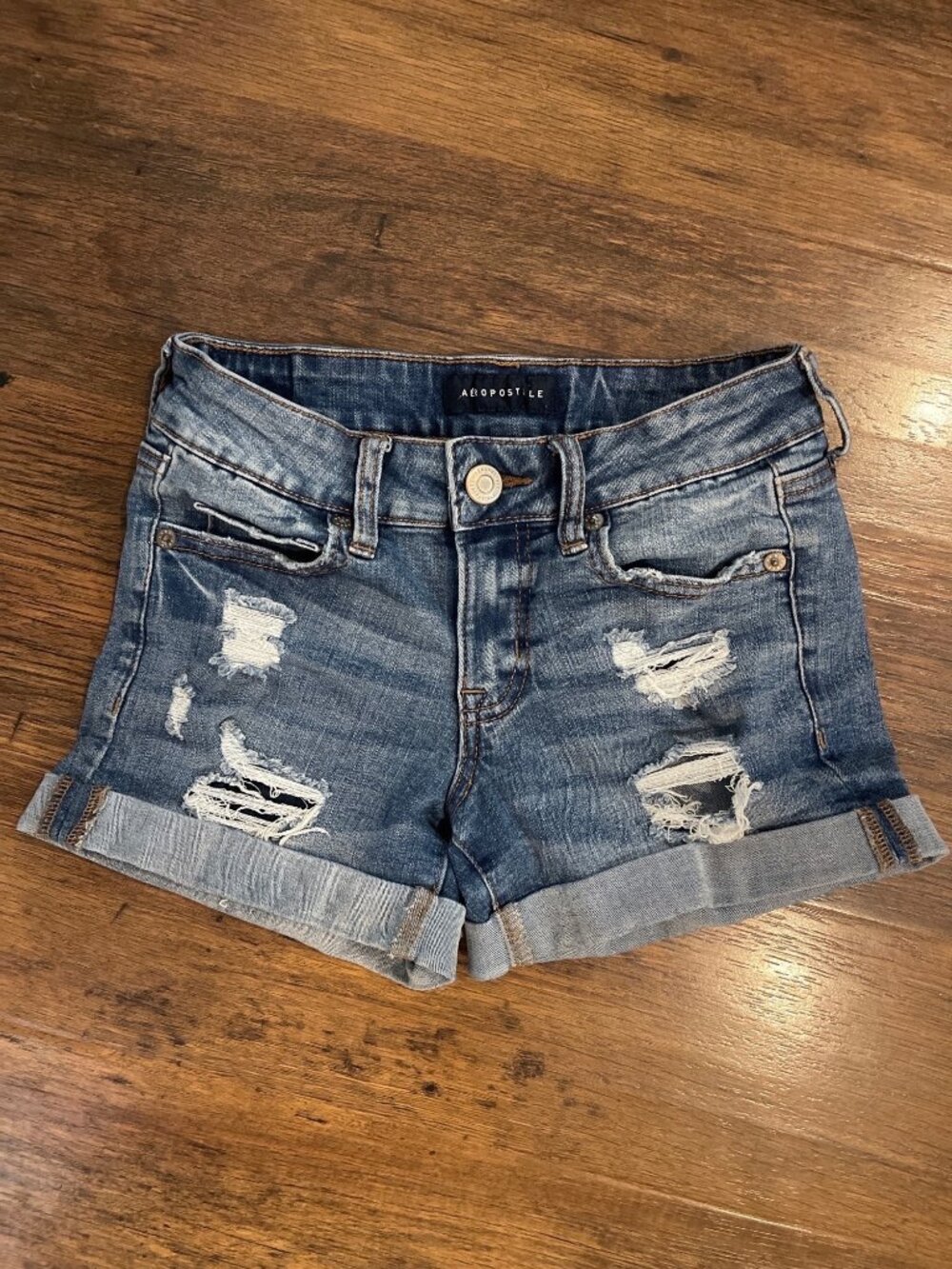 Aeropostale Low Rise Midi Jean Short Sz 0
